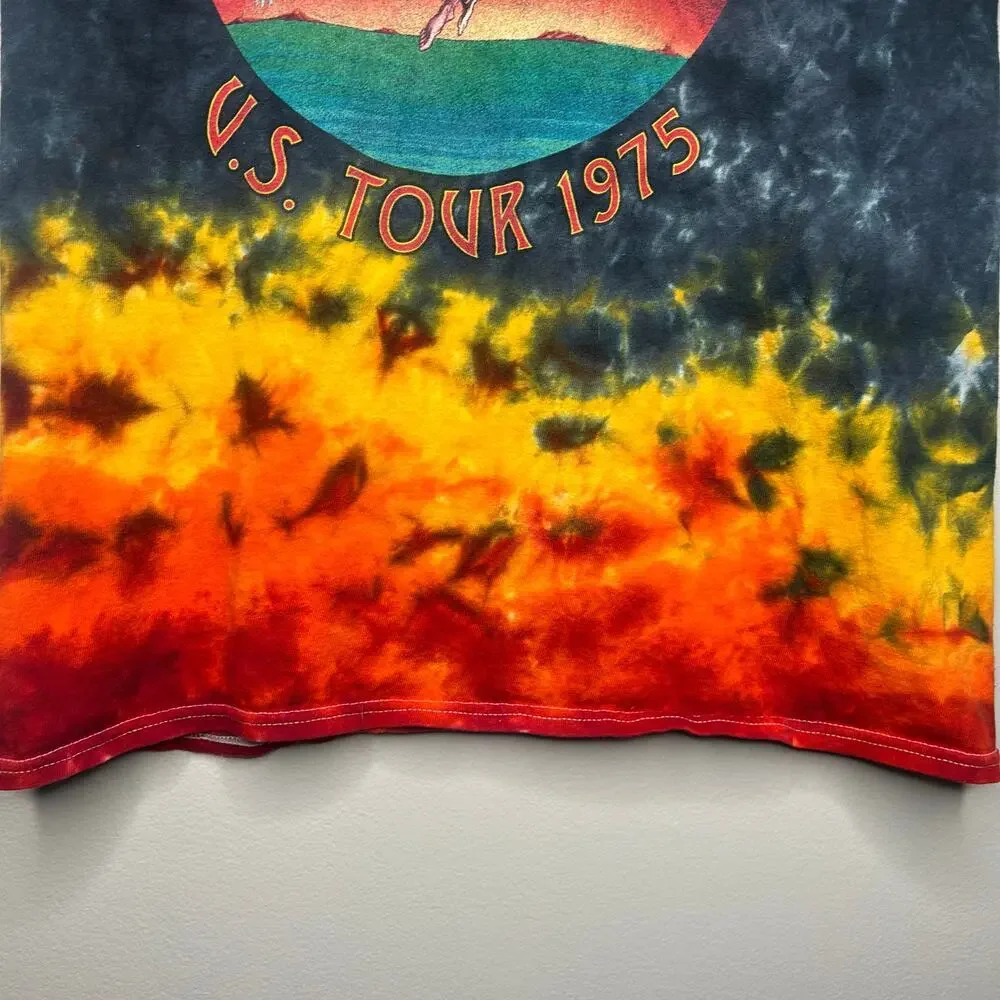 Led Zeppelin Tie Dye T-Shirt US Tour 1975 Graphic Tee Size M Boho Hippie *Flaw - Picture 4 of 10